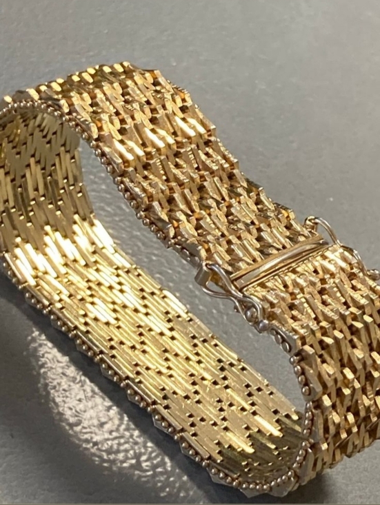 De Cesare Jewelry - NEW 18K Gold Plated Link Mesh Bracelet Made in Italy